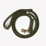 Moss green - braided rope leash