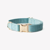 Blue - velvet dog collar