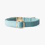 Blue - velvet dog collar