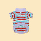 Lavender Ruffle Crochet Polo Shirt