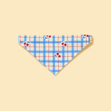 Blue Gingham Cherry Bandana