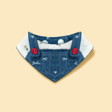 Reversible Denim Cherry Overalls Pet Bandana