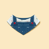 Reversible Denim Cherry Overalls Pet Bandana