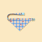 Blue Gingham Cherry Bandana