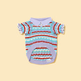 Lavender Ruffle Crochet Polo Shirt