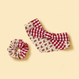 Christmas Morning Gingerbread Man Gingham Print Handmade Bandana