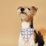 Blue Gingham Cherry Bandana