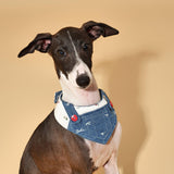 Reversible Denim Cherry Overalls Pet Bandana