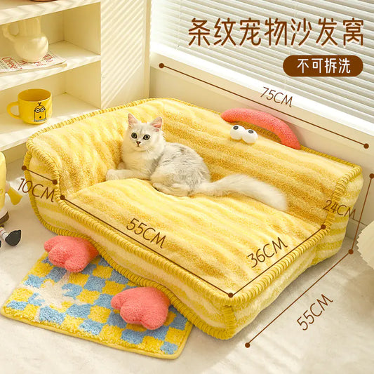 Winter Cat Bed and Mat for Pets - Cozy Dog House
